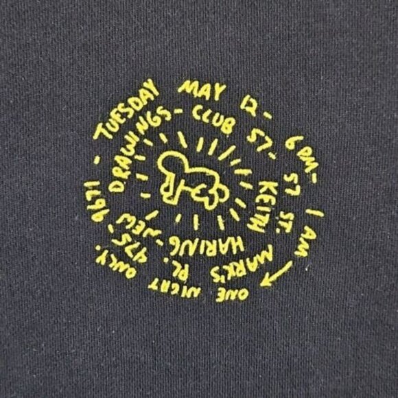 Uniqlo Keith Haring Sweatshirt Crewneck Size Large Sleeve Logo Black Long Sleeve - Picture 2 of 13